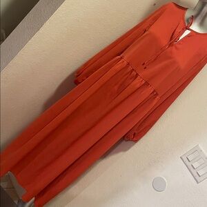 Vibrant Orange Long Sleeve Dress